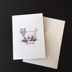 Westie Dog Card - "Baffies"