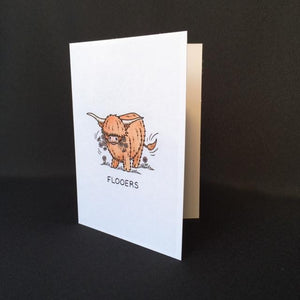Highland Cow Card - "Flooers"