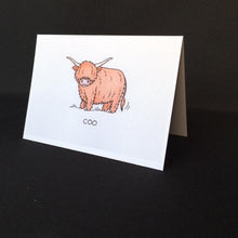 Load image into Gallery viewer, Highland Cow Card - &quot;Coo&quot;