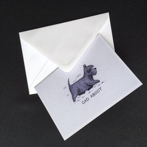 Scottie Dog Card - "Gad Aboot"