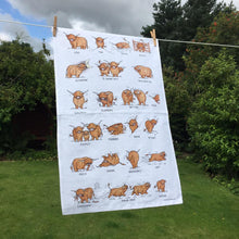 Load image into Gallery viewer, Highland Cow Tea Towel