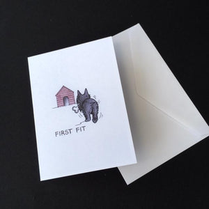 Scottie Dog Card - "First Fit"