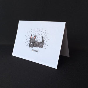 Scottie Dog Card - "Snaw"