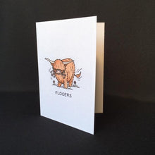Load image into Gallery viewer, Highland Cow Card - &quot;Flooers&quot;