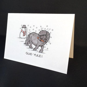 Shetland Pony Card - "Guid Yule"