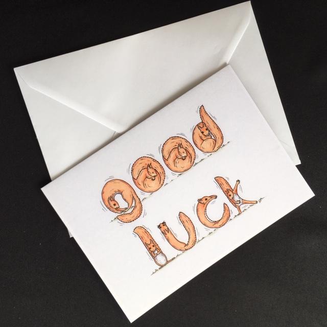 Squirrel Good Luck Card